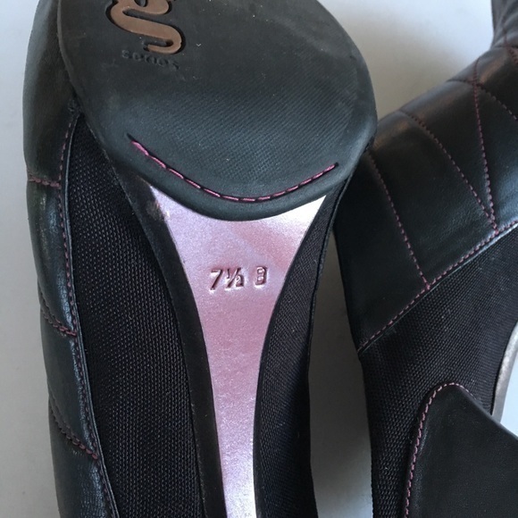 Cole Haan Black Leather mules Clogs Chunky Heel Womens Size 7.5B Pink St… - Picture 7 of 7